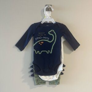Carter's Navy Blue Dino-Mite Baby Set of 3 NWTS